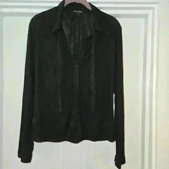 Lili Rose Long Sleeved Sheer Button up Large - Picture 1 of 10